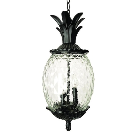 Estallar 21 x 9.5 x 9.5 in. Lanai 3-Light Black Coral Hanging Light ES2627620